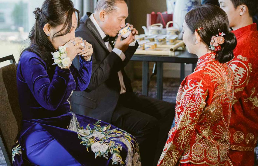 Chinese tea ceremony preparation